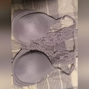 Victoria Secret Body by Victoria 32D gray racerback perfect coverage bra